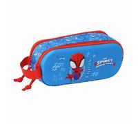 SPIDEY 3D Trousse double 3D, trousse pour enfant, idéale pour les enfants d'âge scolaire, confortable et polyvalente, qualité et résistance, 21 x 6 x 8 cm, bleu marine/rouge, M, Décontracté