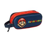 Trousse double 3D - SAFTA - SUPER MARIO 3D - Confortable - Polyvalente - Enfants scolaires