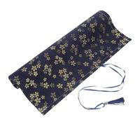 Trousse à Crayons Enroulable pour Calligraphie, Étui Bleu pour Étudiants | Bambou, Toile et Corde de Coton, Format Transport Facile, Positions Fixes, pour Cours D'art et Voyage