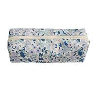 Trousse à crayons esthétique à fleurs Imprimé floral délicat Minimaliste Grande capacité Trousse à crayons pour étudiante Sweet Girl Blue