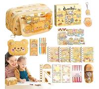 Trousse à Crayons esthétique avec Compartiments, Motif Ours, Organiseur de Papeterie pour étude, école, Maternelle, Salle de Classe