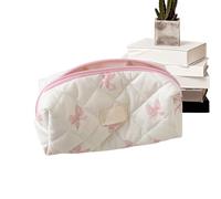 Trousse à crayons esthétique avec nœud mignon de 20 x 8 x 8 cm | Trousse à crayons Preppy de style crème | Sac de rangement portable de grande capacité pour l'école, les anniversaires, Noël et autres