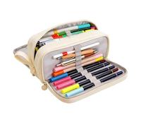 Trousse à crayons esthétique, multi-compartiments, grande capacité, organiseur de stylos - pour garçons, filles, étudiants, maison, université, fournitures scolaires, règle, gomme, papeterie, Couleur