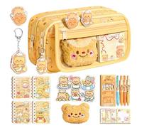 Trousse à Crayons esthétique | Organiseur de Papeterie de Grande capacité sur Le thème de l'ours - Pochette de Papeterie pour | pour, garçons, Filles, Salle de Classe, étude, Voyage