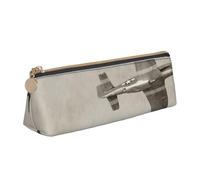 Trousse à crayons et trousse à maquillage en cuir PVC avec fermeture éclair pour l'école, le bureau, les voyages, Motif avion de la Seconde Guerre mondiale, One Size, Cartable