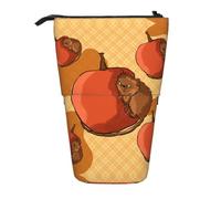 Trousse à crayons extensible avec support mignon petit hamster, tissu Oxford multi-design, hauteur réglable, trousse à maquillage multi-usage