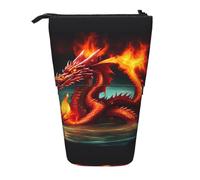 Trousse à crayons extensible Dragon King in Fire, multi-design tissu Oxford, hauteur réglable, trousse de maquillage multi-usage