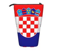 Trousse à crayons extensible drapeau de la République de Croatie, multi-design tissu Oxford, hauteur réglable, trousse de maquillage multi-usage