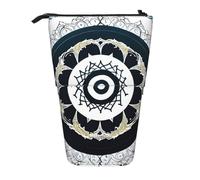 Trousse à crayons extensible Totem ronde noire et blanche, multi-design, tissu Oxford, hauteur réglable, trousse de maquillage multi-usage