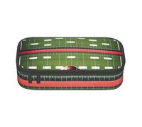 Trousse à crayons fonctionnelle, motif terrain de football américain et ballon de football américain, pratique pour le rangement quotidien des produits de toilette