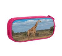 Trousse à crayons girafe sous l'arbre en Afrique - Grande capacité - Avec compartiments - Fermeture éclair - Sac de rangement pour garçons et filles - Pour garçons et filles - Étudiants - Université