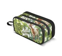 Trousse à crayons Goat on the Green de grande capacité pour garçons et filles, 3 compartiments, pour étudiants, papeterie, marqueur pour l'école, le bureau, le travail, Chèvre sur le vert, Taille