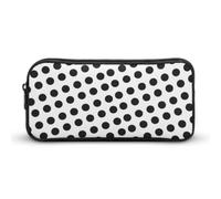 Trousse à crayons grand format à motif de pois noirs sur fond blanc - Papet