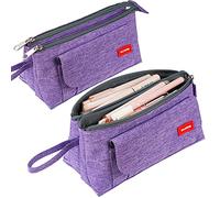 Trousse à Crayons Grande Capacité avec 2 Grands Compartiments Poche Porte-crayons à Stylos Trousse à Maquillage Fournitures Scolaires Bureau Cadeau papeterie pour collégiens Fille Garçon Adulte Ado