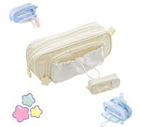 Trousse à Crayons Grande Capacité avec Cordon De Serrage, Motif éToiles, Jolie Trousse EsthéTique avec Cordon De Serrage, Nouveauté Kawaii 2025, ImperméAble, Souple, pour éTudiants (Jaune)