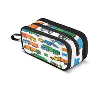 Trousse à crayons grande capacité avec fermeture éclair et motif robots amusants, trousse de maquillage pour fille, garçon, bureau, Camion poubelle coloré, Taille unique, Unique