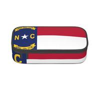 Trousse à crayons grande capacité avec fermeture éclair Motif drapeau de la Caroline du Nord, Noir , Taille unique, Valise
