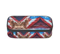 Trousse à crayons grande capacité avec fermeture éclair Motif drapeau du port, Noir , Taille unique, Valise