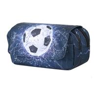 Trousse à Crayons Grande Capacité avec Motif Football Trousse Scolaire avec Compartiment et Rabat Boîte à Crayons avec Fermeture Éclair Organisateur de Papeterie Cadeau Rentrée pour Étudiant, Motif C