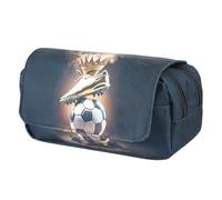 Trousse à Crayons Grande Capacité avec Motif Football Trousse Scolaire avec Compartiment et Rabat Boîte à Crayons avec Fermeture Éclair Organisateur de Papeterie Cadeau Rentrée pour Étudiant, Motif B