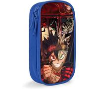 Trousse A Crayons Grande Capacite Black Clover Asta Anime, Sac De Papeterie, Boite De Papeterie Multifonction, Convient Aux Jeunes Hommes Et Femmes - Bleu Saoe009813
