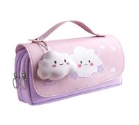 Trousse à crayons grande capacité, trousse à crayons avec deux compartiments et fermeture éclair, avec poignée, jouet sensoriel, trousse à crayons mignonne