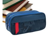 Trousse à crayons grande capacité - trousse double compartiment, sac de papeterie | trousse pour étudiants règle ciseaux en caoutchouc école bureau voyage leçon dessin art travail studio organisation