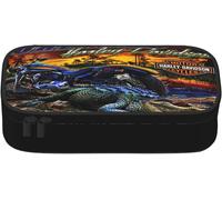 Trousse À Crayons Harley Davidson Grande Capacité Avec Compartiments Pour Fournitures Scolaires Et De Bureau