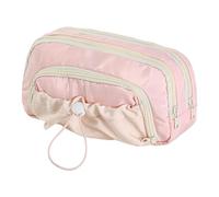 Trousse à crayons haute capacité avec double fermeture éclair, organiseur de règle, support de papeterie pour collège, étudiants, adolescents, adultes, filles, garçons, 23 x 10 x 13 cm, clair