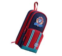 Trousse à crayons haute capacité avec plusieurs compartiments et poignée pour stylos, marqueurs, accessoires d'écriture, trousse à crayons en tissu Oxford noir spécial Big Yoeeg, Rouge