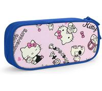 Trousse À Crayons Hello Kitty Avec Fermeture Éclair - Pour Étudiants - Rose Et Bleu