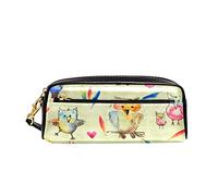 Trousse À Crayons Hiboux Mignons À L'Aquarelle Trousse De Crayon Robuste Trousse Scolaire Facile À Nettoyer Sac À Crayons pour Garçons Adolescent Adulte