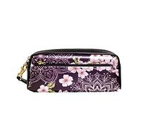 Trousse À Crayons Hipple Mandala Fleurs avec Fleur De Cerisier Étui À Crayons Portable Trousse À Maquillage Grande Capacité Trousse Scolaire pour Adulte Collège Scolaires
