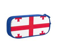 Trousse à crayons imprimée drapeau de la Géorgie pour cosmétiques, outils artistiques, fournitures pour étudiants, enseignants, utilisation polyvalente, bleu, Taille unique, Ensemble cartable
