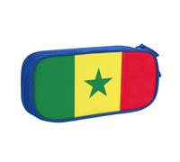 Trousse à crayons imprimée drapeau du Sénégal pour cosmétiques, outils artistiques, fournitures pour étudiants, enseignants, utilisation polyvalente, bleu, Taille unique, Ensemble cartable