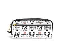 Trousse À Crayons J'adore Le Bouledogue Français Trousse Grande Capacité Trousse De Crayon Durable Pochette pour Adolescent Adulte Garçon
