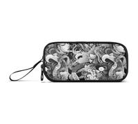 Trousse à crayons japonaise noire et blanche en nylon de grande capacité pour l'école et les enfants