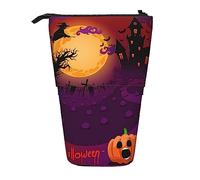 Trousse à crayons, jolie pochette à crayons sur pied, trousse rétractable, motif cerveau gauche et droit, sac de rangement pour papeterie, Joyeux Halloween, Taille unique, Ewfffd
