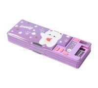 Trousse à crayons, jolie trousse à crayons de dessin animé pour enfants avec verrouillage par mot de passe, boîte stylos multifonction, taille-crayon, calendrier, tableau blanc, fournitures scolair