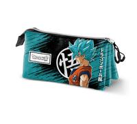 Trousse à crayons - KARACTERMANIA - Dragon Ball Saiyajin Blue - 3 compartiments - Ripstop résistant - Hydrofuge turquoise