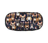 Trousse à crayons légère avec imprimé « I Love French Bulldog » - Trousse à crayons spacieuse - Fournitures scolaires - Rangement de maquillage, Noir , Taille unique, Organiseur de sac