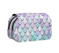 Trousse à crayons légère avec imprimé sirène rose pastel violet aqua thé élégant papeterie voyage bureau grande capacité maquillage toilette