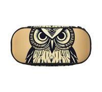 Trousse à crayons légère et pratique avec imprimé hibou mignon pour l'école, les étudiants, le maquillage, les voyages, garçons et filles, Noir , Taille unique, Organiseur de sac