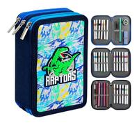 Trousse à Crayons LéGèRe Pour Filles, Trousse D'éColier Tripledecker Jurassic World, Organiseur de Bureau Multifonction, BoîTe de Rangement Pour éTudiants, GarçOns, Grande Capacité, Dinosaure