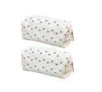 Trousse À Crayons, Lot de 2 Trousse À Crayons Compacte, Grande Boîte Portable Et Spacieuse Avec Motif Nœud 3d, Troussesà Crayon Noires Et Blanches Avec Nœud Pour Étudiantes Adolescentes Universitaires