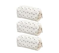 Trousse À Crayons, Lot de 3 Trousse À Crayons Compacte, Grande Boîte Portable Et Spacieuse Avec Motif Nœud 3d, Troussesà Crayon Noires Et Blanches Avec Nœud Pour Étudiantes Adolescentes Universitaires