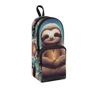 Trousse à crayons Lotus Sloth de grande capacité avec compartiment pour étudiants, cartable d'école, papeterie, marqueur pour l'école, le bureau, le travail, Paresseux Lotus, Taille unique, Mallette