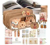 Trousse à crayons mignonne - Design organisateur de papeterie Capybara, trousse à stylos de grande capacité, structure durable avec fermeture éclair | Fournitures scolaires vitales pour adolescents