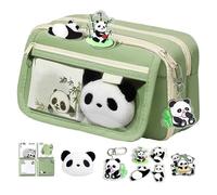 Trousse à crayons mignonne, jolie trousse à crayons, fournitures scolaires, trousse pour crayons Panda de grande capacité - Étui à crayons élégant et pratique avec un beau design, étui pour, Vert