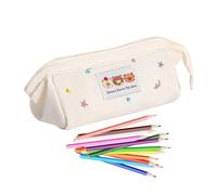 Trousse À Crayons Mignonne - Pochette À Crayons Esthétique Ours avec Stockage,Porte-Stylos pour Fournitures Marqueurs Étudiants Salle de Classe École Voyage